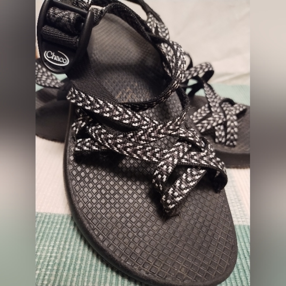 Chaco Women's Black and White Strappy Sandals